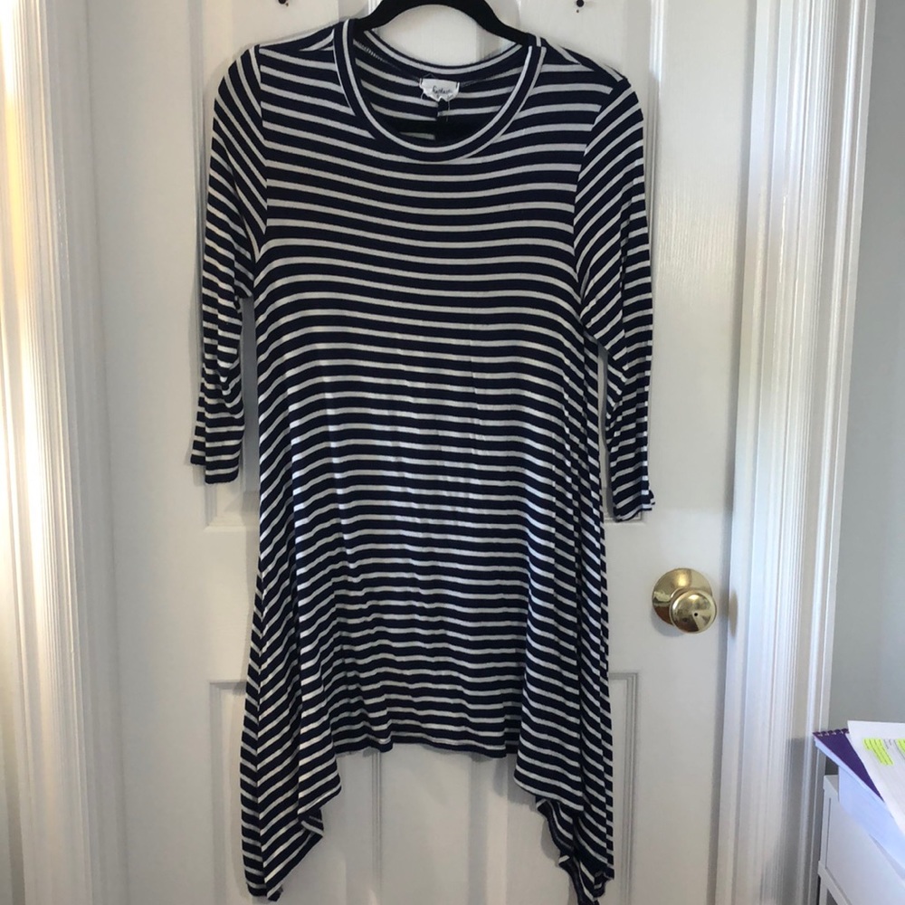 Navy Striped Dress